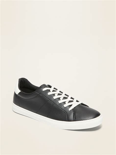 faux leather sneakers h&m